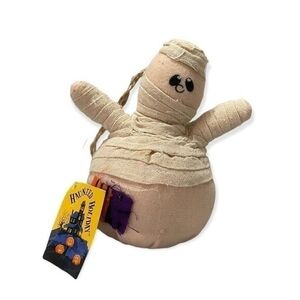 Haunted Holiday Mummy Figurine 5.5" Textile Halloween Decor New With Tag NWT